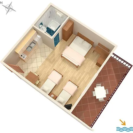 Apartment Studio Podaca 6736a *